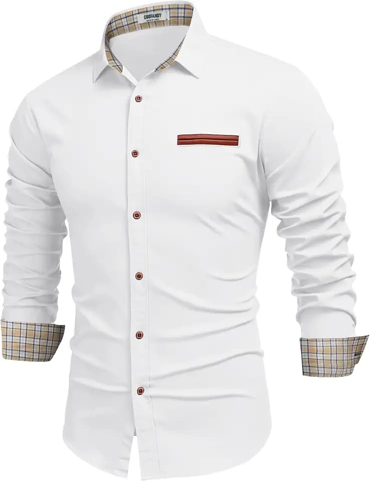 COOFANDY Herren Hemd Langarm Jeanshemd Vintage Denim Shirt