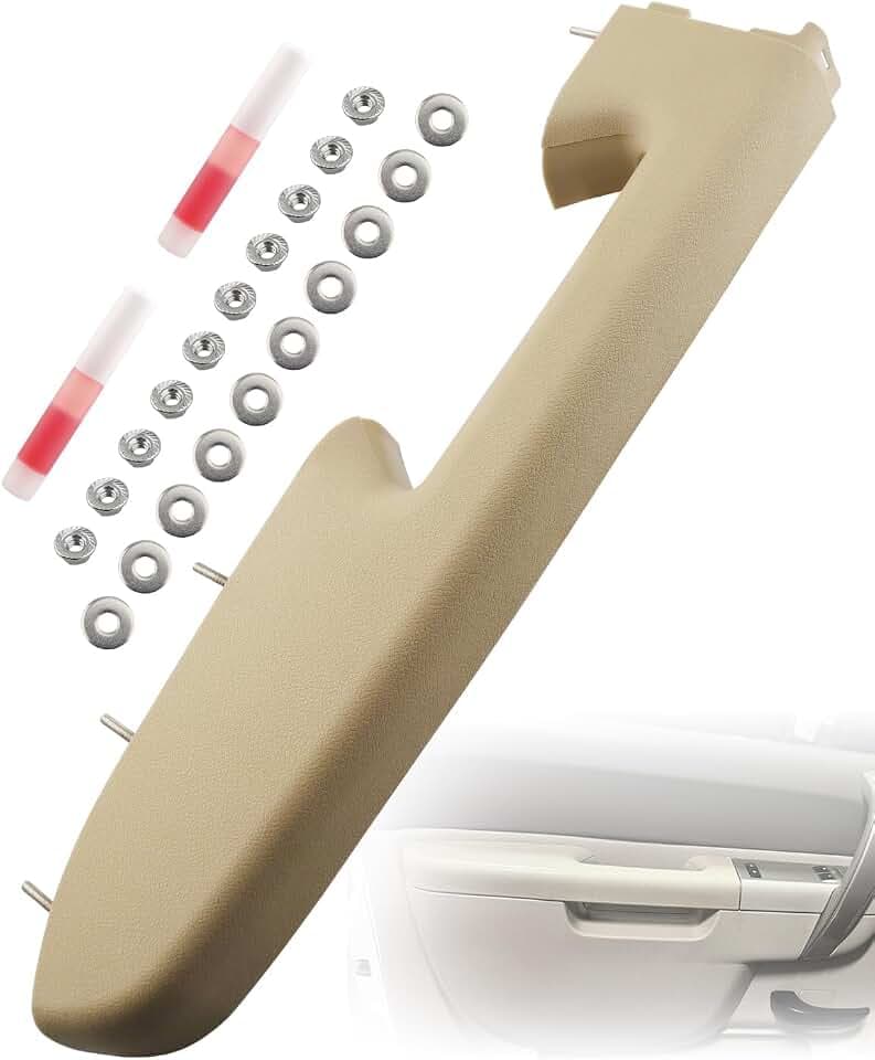 ANODZU 22818467 Door Panel Handle Armrest Repair Kit Fit for Chevrolet Silverado/GMC Sierra 1500 2500 HD 3500 HD 2010 2011 2012 2013 2014 Assist Pull Handle Armset Front Left Driver Side (Beige)