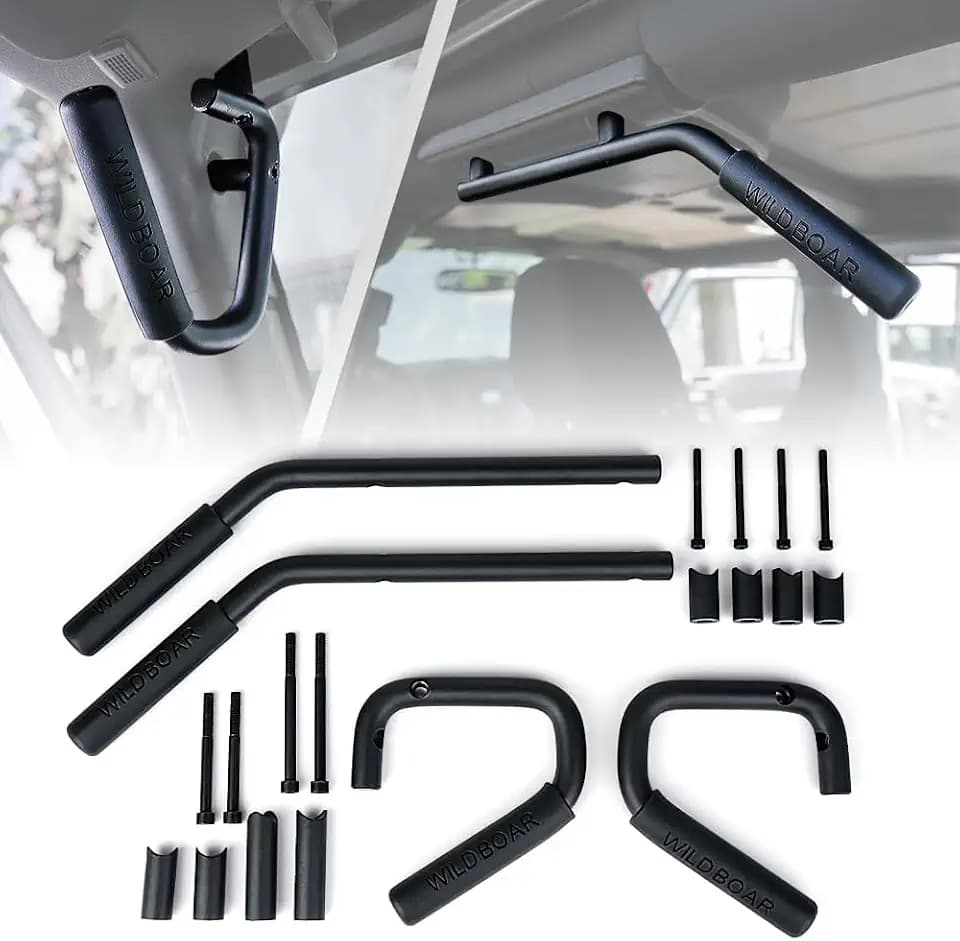 4PCS Aluminum Grab Handles Kit Compatible with 2007-2018 Jeep JK JKU, Black