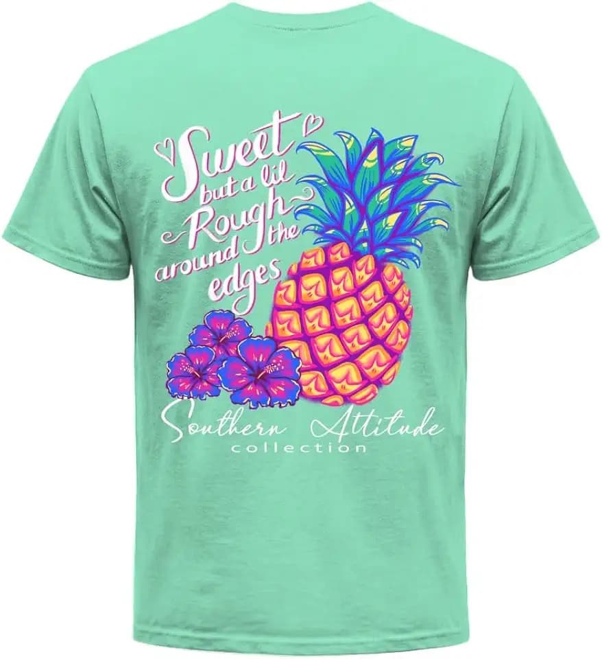 Southern Attitude Sweet But a Lil Rough Around the Edges Pineapple Tee