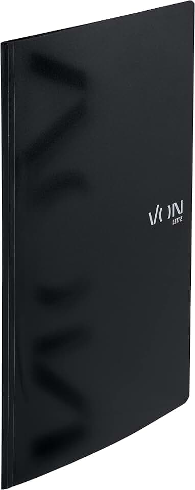 VON Leitz 10er Pack Schnellhefter A4, PP Kunststoff, Für 100 Blatt, Leichter Softcover-Ordner, Mit modernem VON-Aufdruck, Für Schule & Zuhause, Schwarz, 46790095