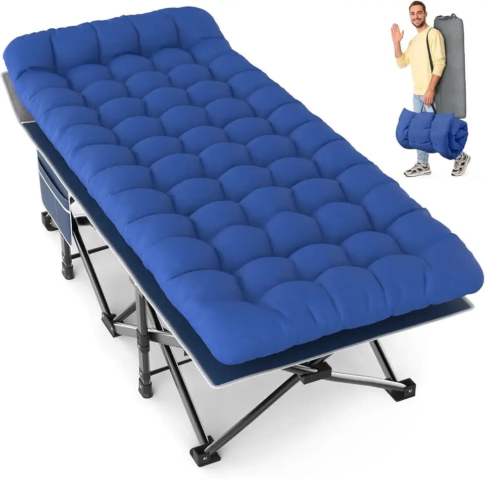 Slendor XXL Camping Cot with Mattress, Pillow & Carry Bag, 32" Extra Wide