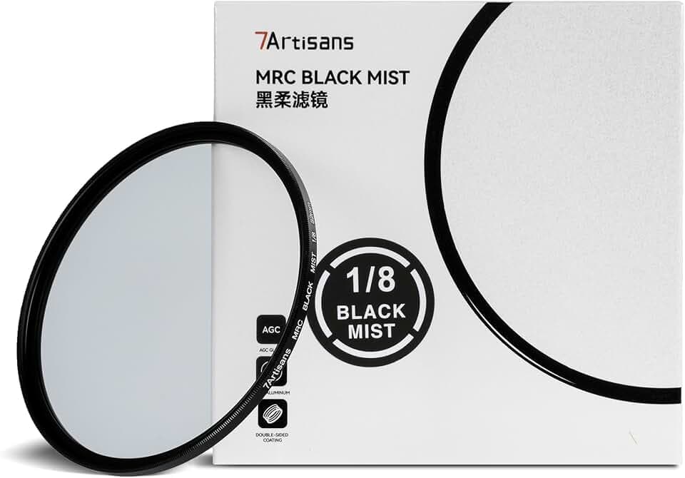 7artisans Black Mist Filter 1/8 Aluminiumlegierung, natürlicher weicher Diffusor-Effekt, weicher Fokus, optischer Glasfilter (72 mm)