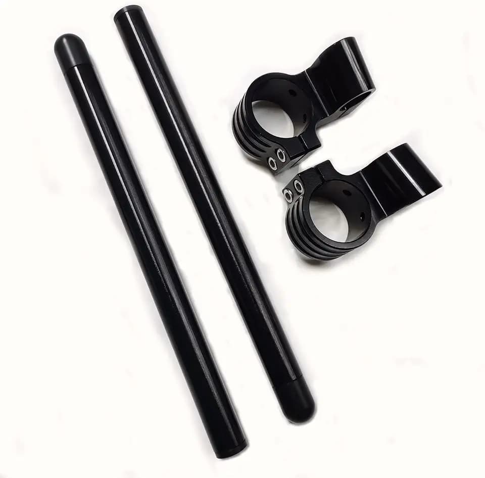 35mm Clip on Handlebars 1" Riser fit 35 mm Fork Tube 7/8" Motorcycle bars, 35 mm Clip ons Handlebar CNC Black