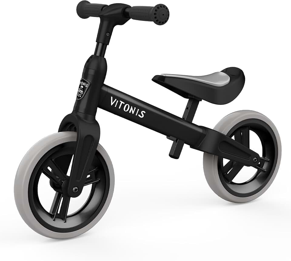 VITONIS Laufrad ab 1.5-4 Jahre bis zu 25 kg, Lenkrad und Sattel höhenverstellbar, Lenkradschloss, Ultraleicht Kinderlaufrad Balance Fahrrad für Jungen Mädchen