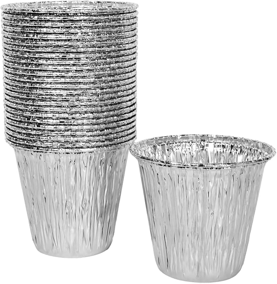 25 Pack Mini Grease Bucket Liner Compatible with Traeger Ranger, Scout, PTG Grills, Drip Tray Liners for Traeger BAC459 Disposable Foil (4.3" x 4")