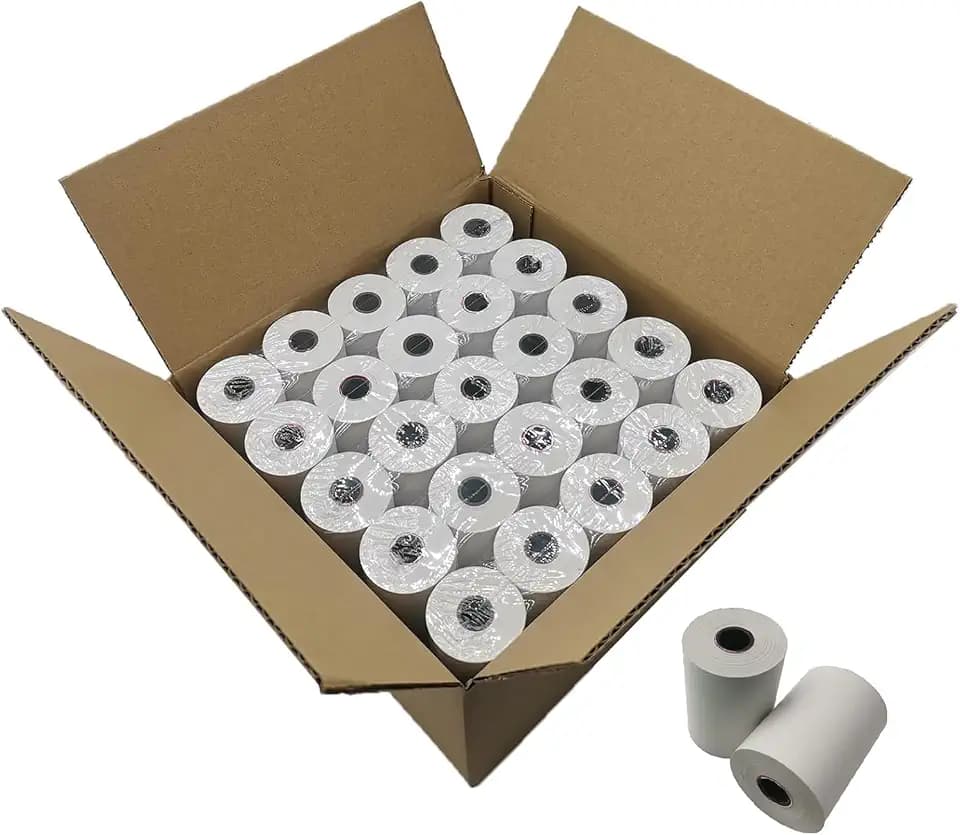 50 Rollen Ec-Cash Thermorollen 57mm x 40mm x 12mm - Bonrollen für Bankomat und Kredit-Kartenlesegeräte - Thermopapier Kassenrollen, BPA frei