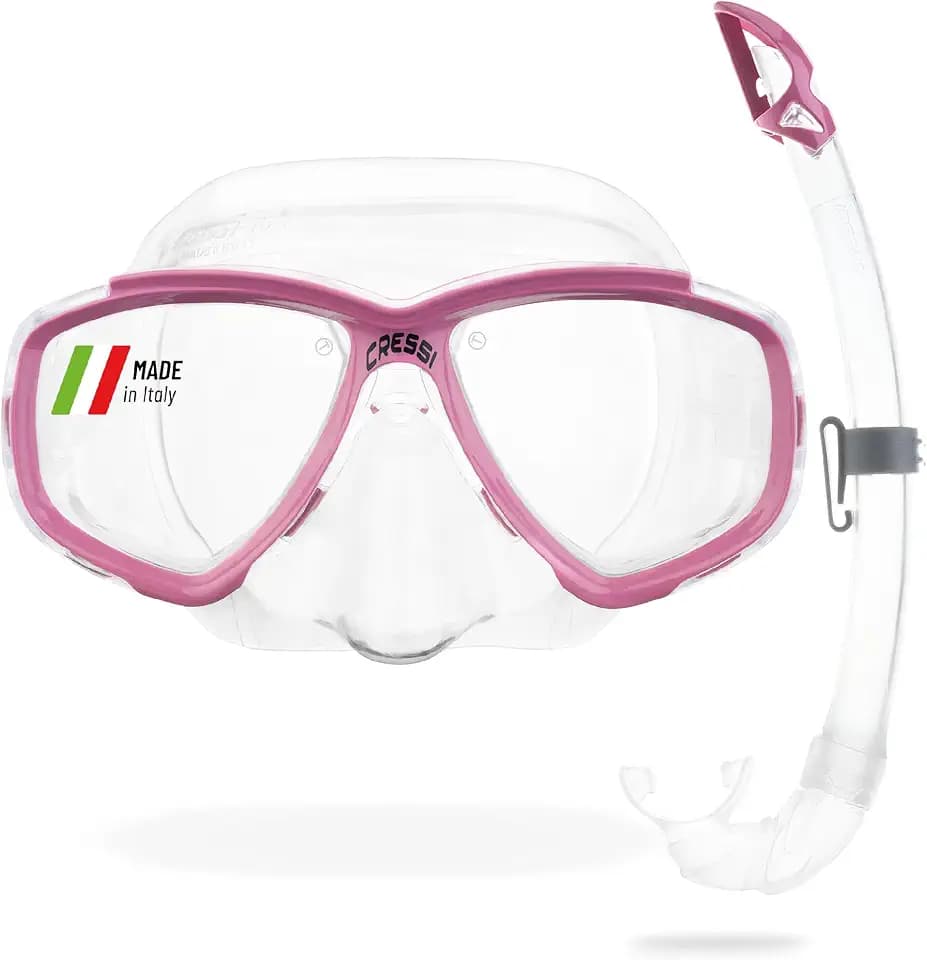 Cressi Perla Taucherbrille Erwachsene - Einzelne Maske oder Combi Schnorchelset - Tauchmaske mit Gehärtetem Glas - Weicher Silikonrand & Verstellbare Schnallen - Zum Tauchen & Schnorcheln