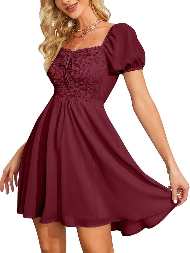 Byinns Sweetheart Neckline Dress Graduation Wedding Guest Smocked Sundress