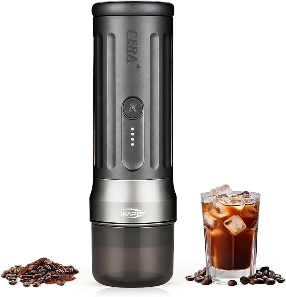 IKAPE KAPO K2 Pro Tragbare Espressomaschine mit Bluetooth-App-Verbindung & 58 mm bodenlosem Korb, elektrische Kaffeemaschine, 20 bar Druck, für Zuhause, Reisen, Camping