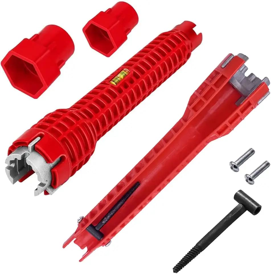 Waschbecken Installer Werkzeug, Spülenschlüssel Installer, Sink Faucet Installer, Multifunktionaler Spülenschlüssel, Doppelkopfschlüssel für Toiletten Spülbecken, Bad Wasserhahn, Küchen Sanitär