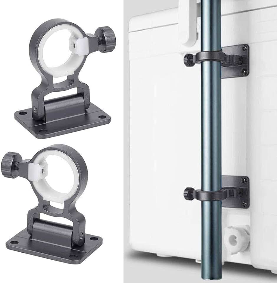 Sonnenschirmhalter Angelschirm Halter Sonnenschirmhalter Balkongeländer 2 Stücke Aluminium Bootsrutenhalter Zubehör Sonnen Schirmständer Wandhalterung Ruten