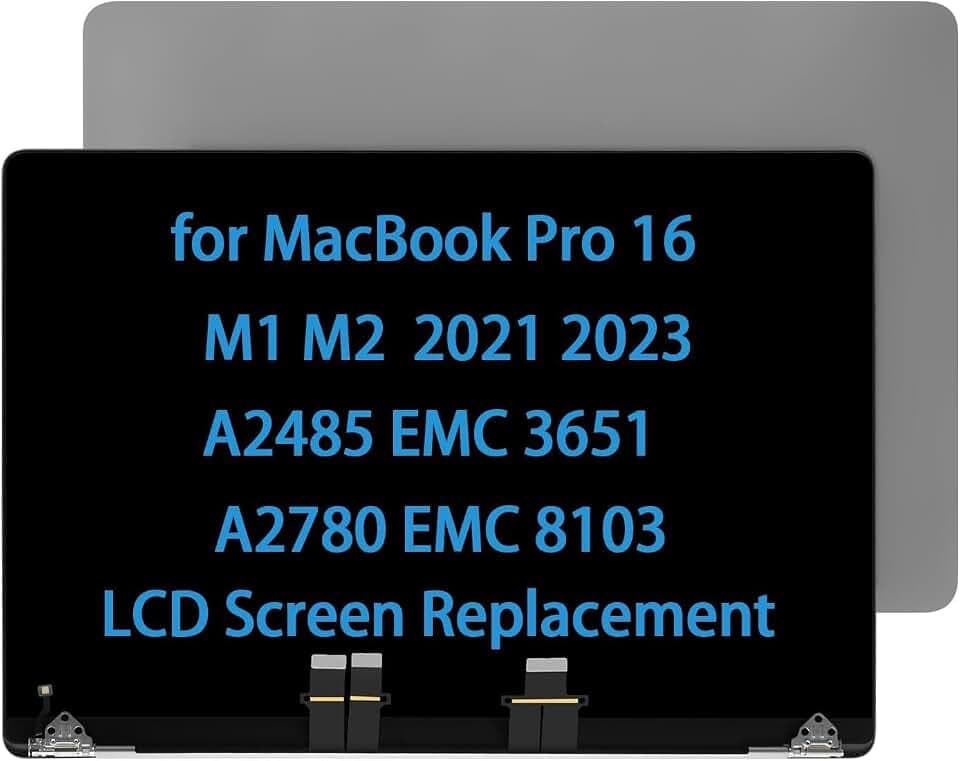 16" Screen Replacement for MacBook Pro M1 M2 M3 A2485 EMC 3651 A2780 EMC 8103 LCD Display Assembly 661-21968 2021 2023 MK1E3LL/A MK1H3LL/A(Space Gray)