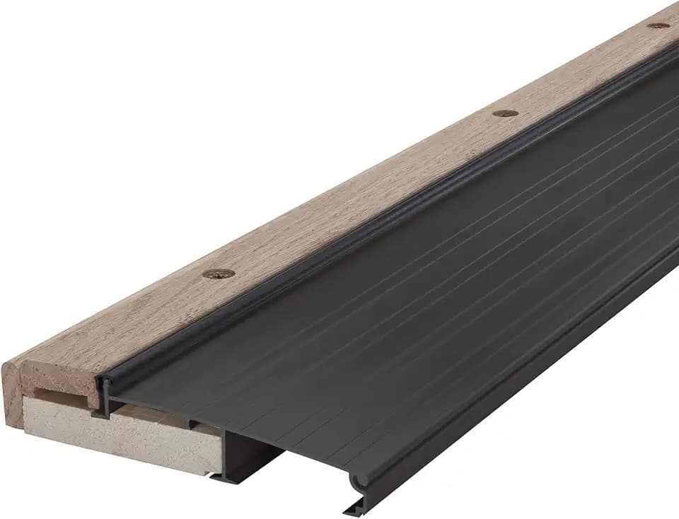 MD Building Adjustable Aluminum & Hardwood Threshold, Bronze, 36in