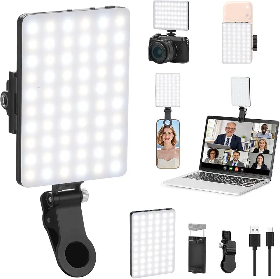 Newmowa 60 LED High Power Rechargeable Clip Fill Video Conference Light