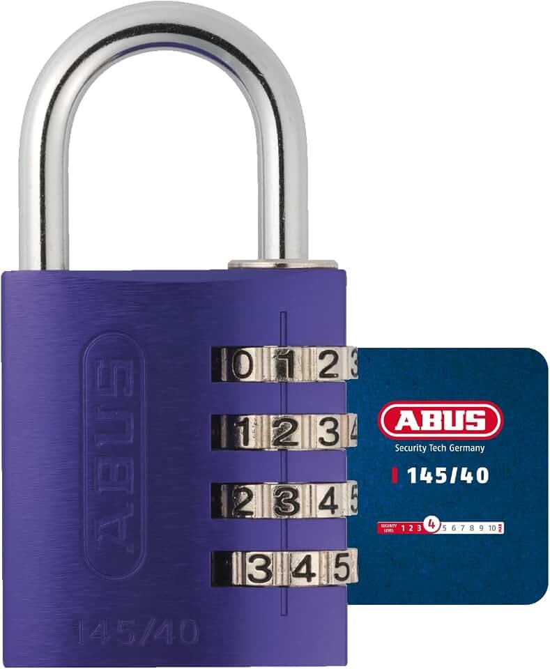 ABUS Zahlenschloss 145/40 - Kofferschloss & Spindschloss, Lila