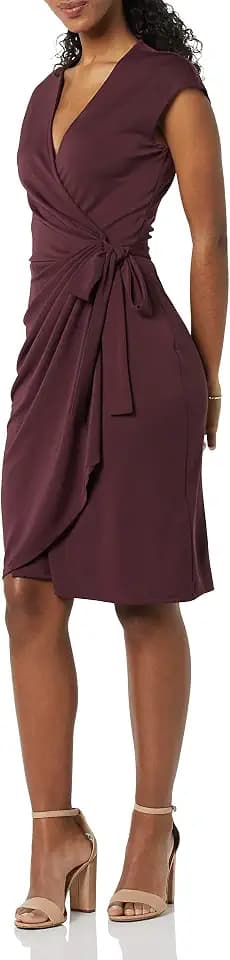 Amazon Essentials Damen Klassisches Wickelkleid mit Flügelärmeln Sommerkleid (erhältlich in Übergröße)