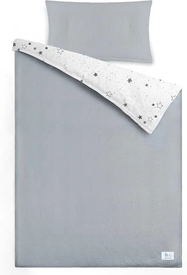 lulumoon Kinderbettwäsche 100x135 Musselin Baby: 100% Baumwolle weich