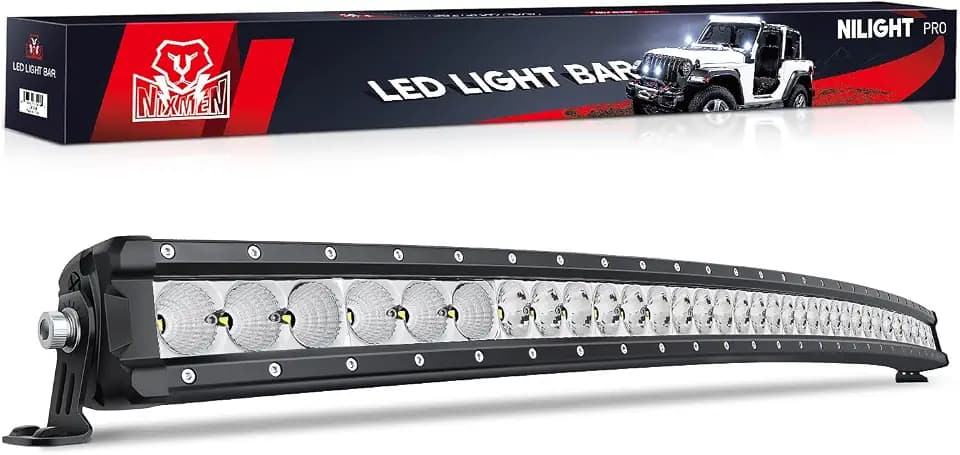 Nilight Curved LED Light Bar 42 Inch 165 W Flood Spot Combo Beam 16500LM P8/5W Chips Offroad Driving Single Row Slim Lights IP68 for UTV Truck RZR SUV ATV Boat