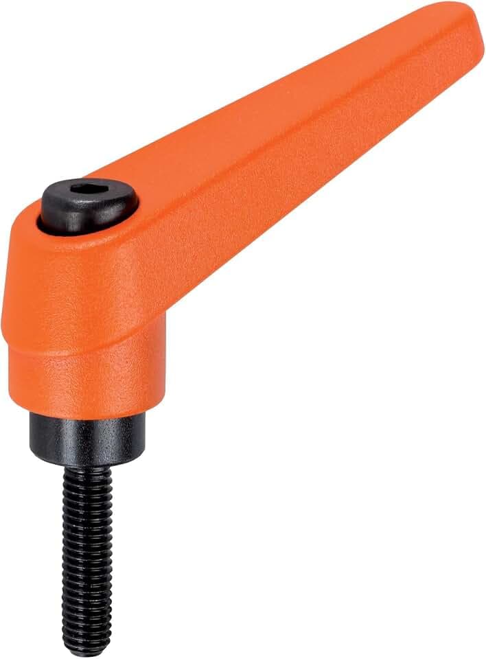 Verstellbare Klemmhebel, mit Schraube | d1=25 mm / d2=M12 / l1=50 mm/orange | 24400.0571