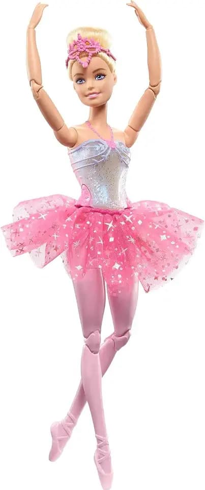 Barbie Dreamtopia Twinkle Lights Ballerina Doll with Blonde Hair & Light-Up Feature Wearing Royal Headband & Pink Tutu
