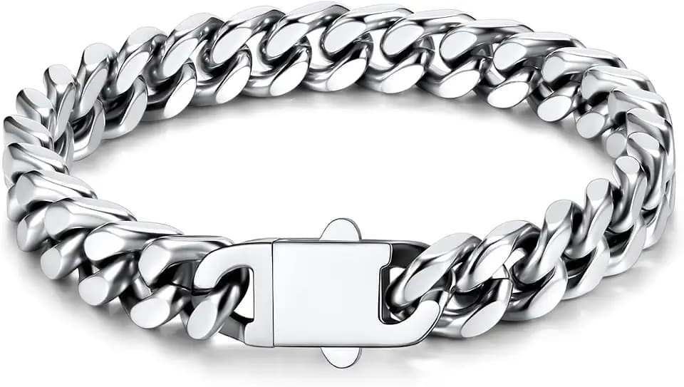 U7 Stainless Steel Cuban Link Bracelets for Men, 5/7/9/12MM Width