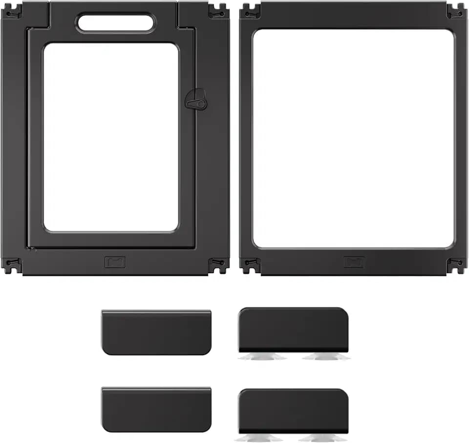 Acrylic Dog Playpen Indoor, O Series, 24" H, Black, Door + Panel