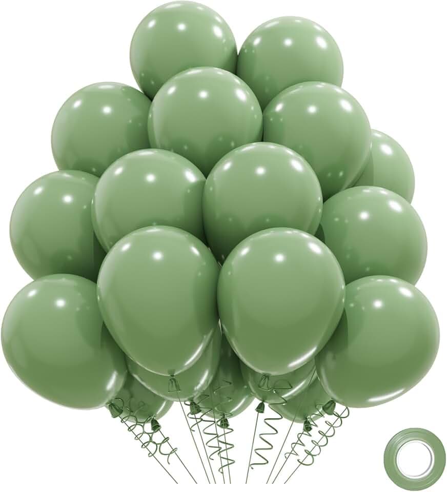 Grüne Luftballons, 31 Stück Luftballon Grün Geburtstag, Ballons Eukalyptus Grün, Luftballons Salbeigrün Olivgrün Helium Ballons Taufe Babyparty Hochzeit Party Deko Geburtstagsdeko, 12 Zoll