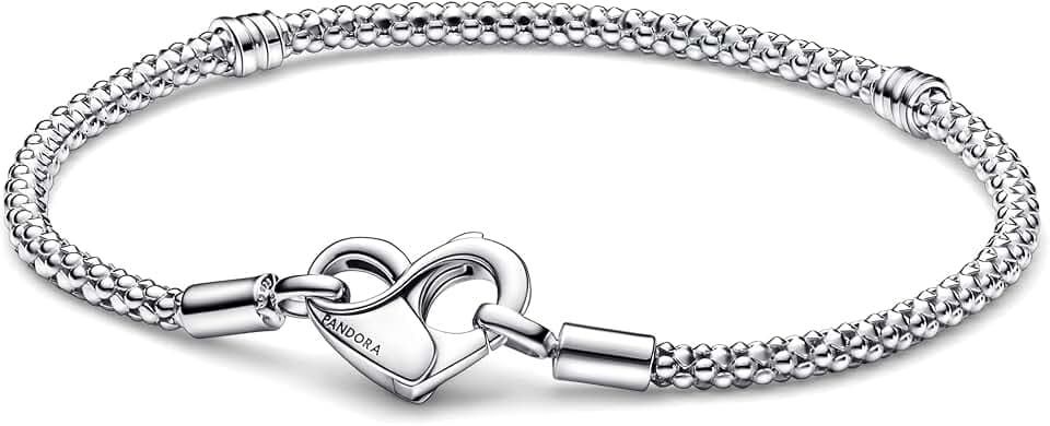 Pandora Moments Nietenketten-Armband, Sterlingsilber, mit Herzverschluss