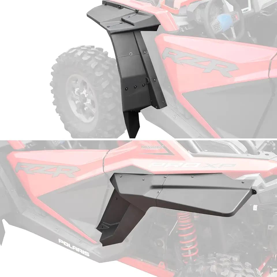 A & UTV PRO Extended Wide Fender Flares for Polaris RZR PRO XP/ XP4 2020-2024, RZR PRO R/Turbo R/Turbo R 4 2022-2024, Front & Rear Mud Flaps Guards, Replace 2884685 Accessories,See Video Installation
