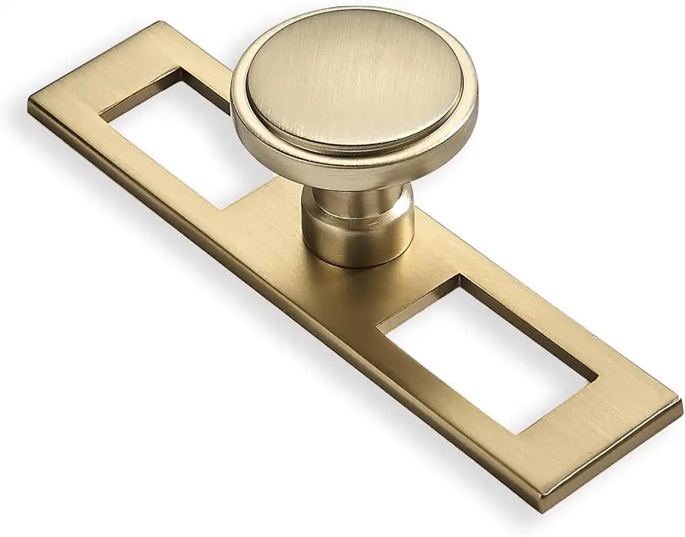 5 Pack Brushed Gold Cabinet Knobs with Backplate Solid and Heavy-Duty Drawer Handles Kitchen Cabinet Handles Drawer Pulls Kitchen Cabinet Hardware Kitchen Handles