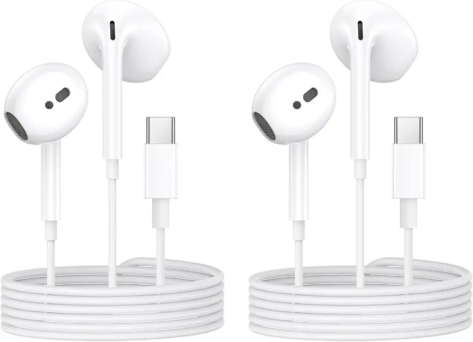 Kabelkopfhörer für iPhone 17 16 15, 2Pack USB C Kopfhörer mit Kabel für iPhone17 16 15 Plus/Pro/Max/Air, In Ear USBC Ohrhörer HiFi Stereo mit Mikrofon für iPad Mini/Samsung S26 S25 S24 Ultra/Pixel usw
