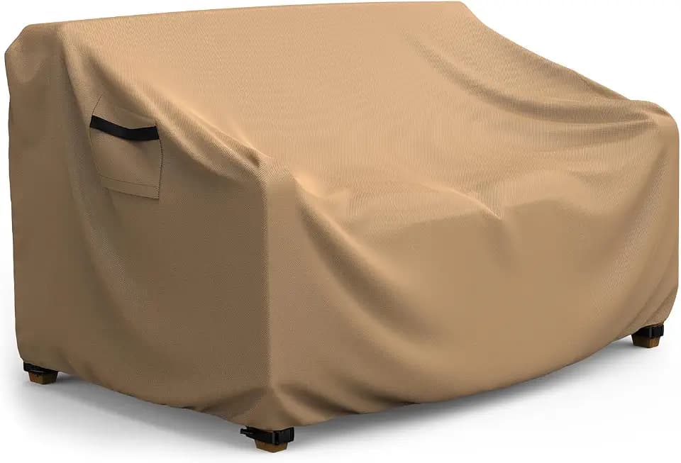 2-Seater Waterproof Outdoor Couch Cover 60"L×42"D×30"H Brown
