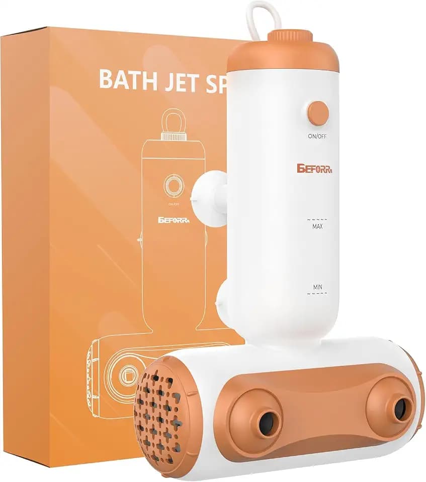 Bath Jets for Tub, Portable Bath Jet Spa – Dual Hydro Jets for Soothing Bubbles & Massage, Home Bathtub Spa Accessories for Deep Relaxation (Corded, Yellow)