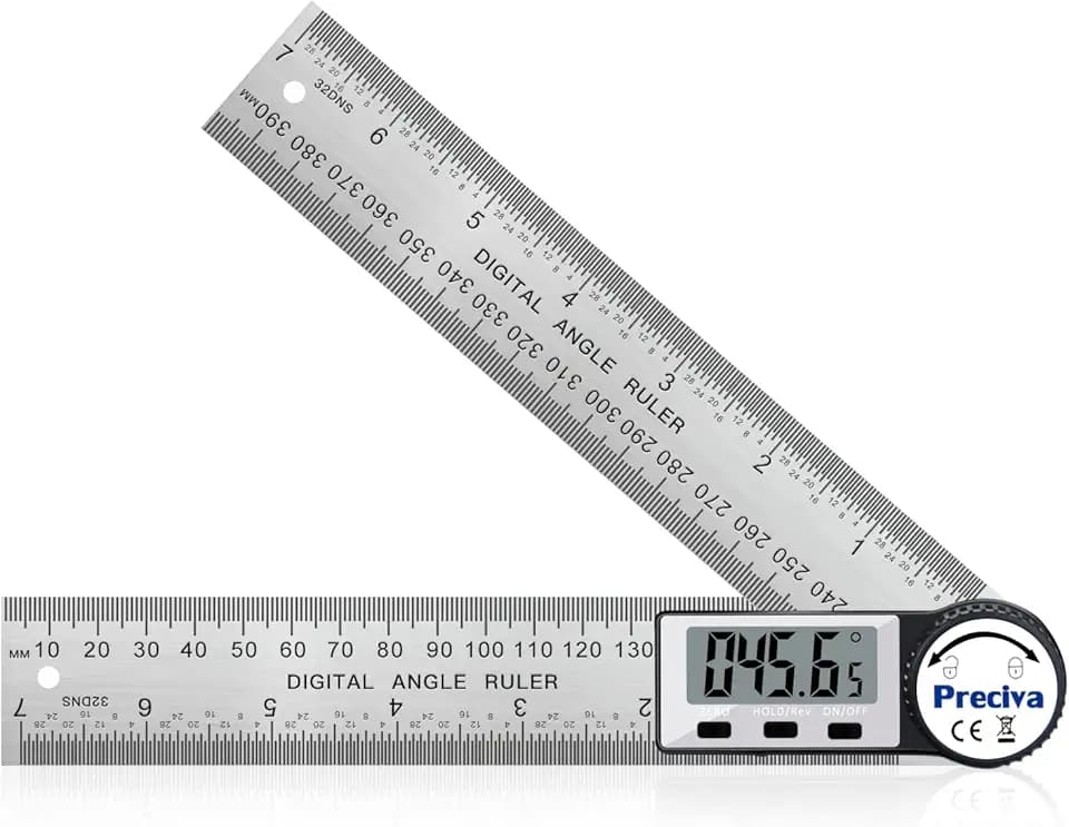 Winkelmesser, Preciva Digitaler-Winkelmesser mit Bildschirm HOLD - und 180° drehbar Funktion, 400mm Winkelschmiege Lineal aus Edelstahl für Holzarbeiten, Heimarbeit - größes Display
