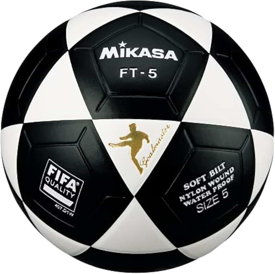 Mikasa FT5 Goal Master Soccer Ball Size 5 Official Footvolley Ball White Black