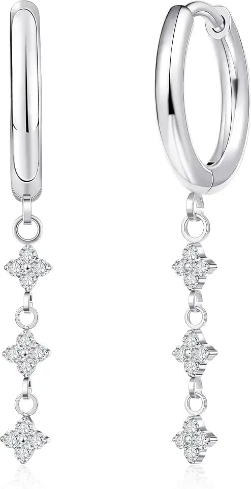 Limerencia Dangle Hoop Earrings, F136 Titanium Drop Earrings for Women