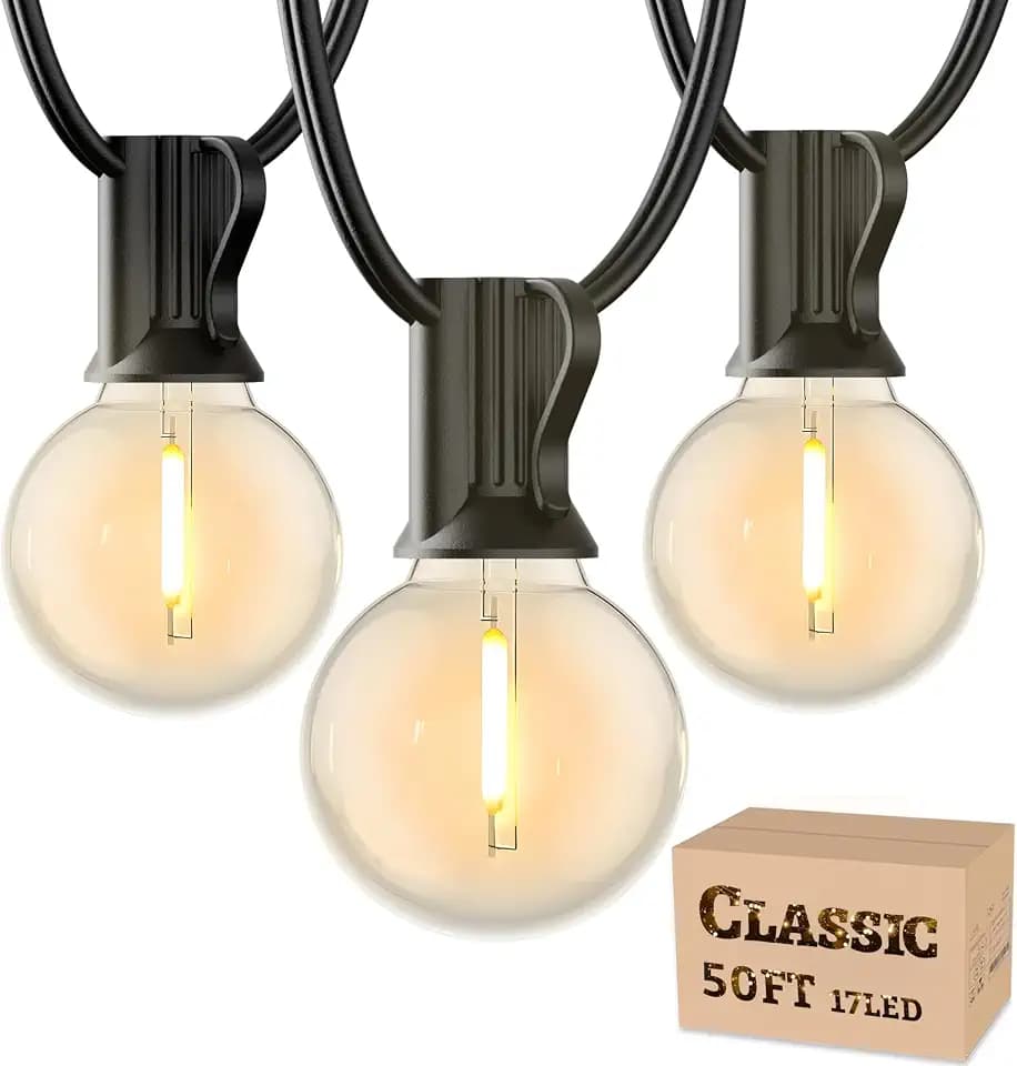 RTTY Outdoor String Lights 50 FT, LED Patio Light for Outside Waterproof