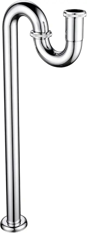 CIENCIA Sink Trap Brass S Trap for Bathroom Sink Kitchen Sink Sewer Pipe Drain Tube S Trap Chrome, WT04