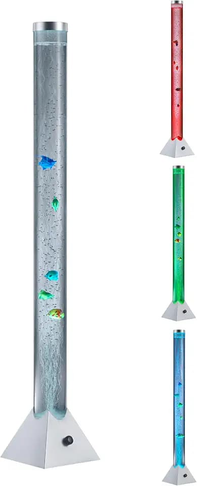 Reality Leuchten LED-Wassersäule R5073-47, Kunststoff klar, titanfarbig, Farbwechsler, 5-er Set Deko-Fische