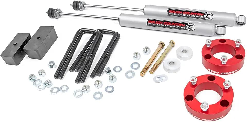 Rough Country 3" Lift Kit w/N3 Shocks for 2005-2023 Toyota Tacoma - 74530RED