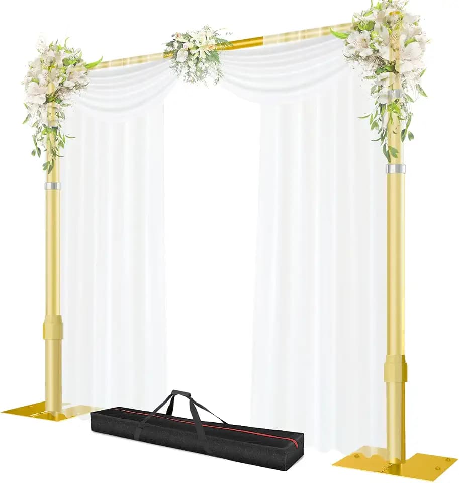 Heavy Duty Backdrop Stand, 8.9x10ft Pipe and Drape Stand, Gold