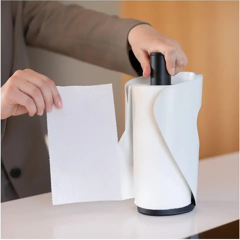 Pisa Küchenrollenhalter Weiss | Praktische und stilvolle Halter Küchenrolle | Zewa Rollenhalter ist Ideal für Küche und Esszimmer | Papierrollenhalter im Skandinavisches Design