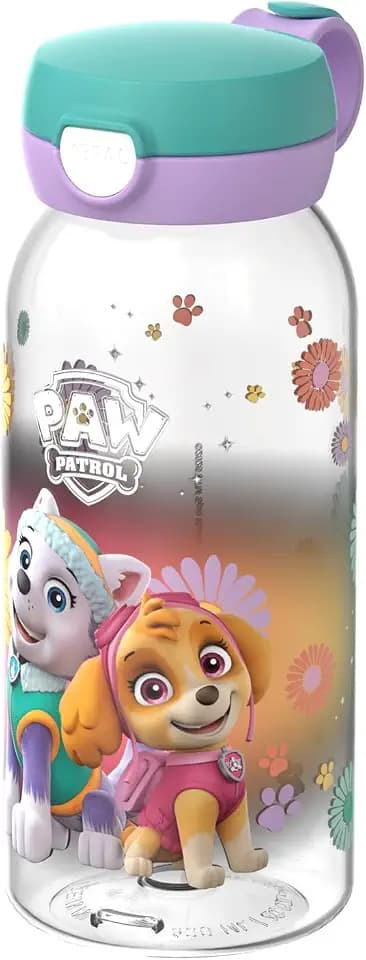 Mepal - Trinkflasche mit Klappdeckel Campus - Deckel springt per Knopfdruck auf - Trinkflasche Kinder Kohlensäure Geeignet - Auslaufsicher und Spülmaschinengeeignet - 600 ml - Paw Patrol Girls