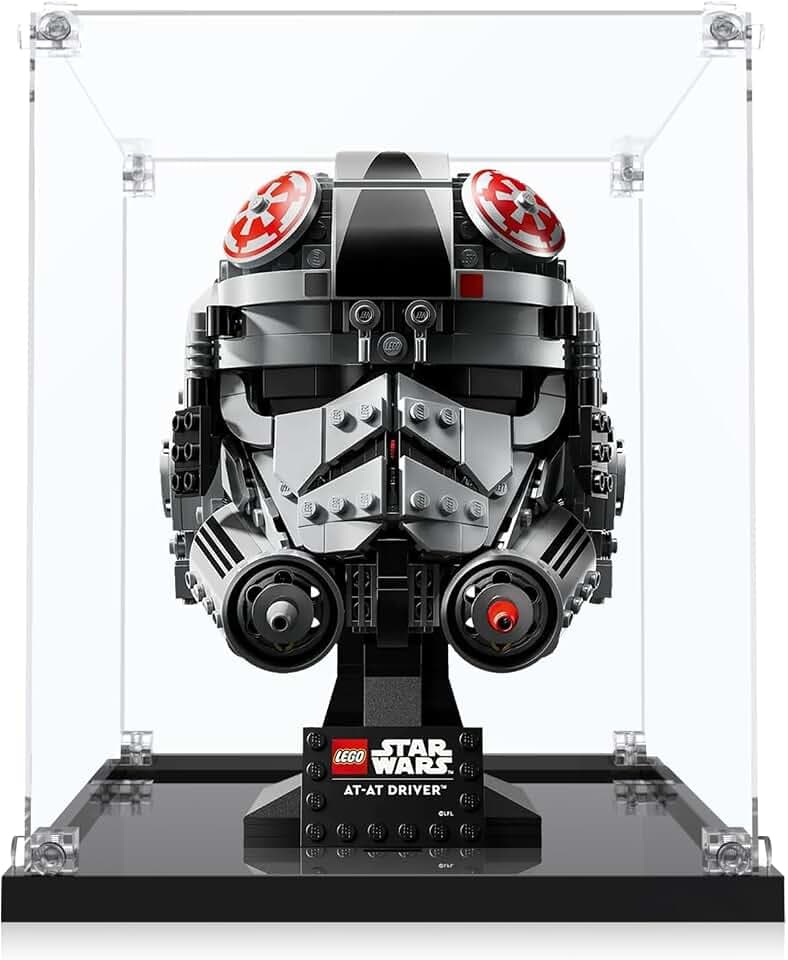 Acryl Vitrine Kompatibel mit Lego Helm Set AT-AT Pilot 75429, ohne Modell