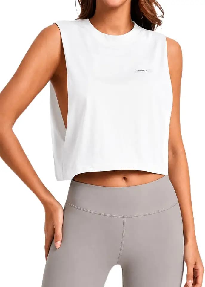 LilyCoco Muscle Tank Women Cropped Workout Open Side Tops
