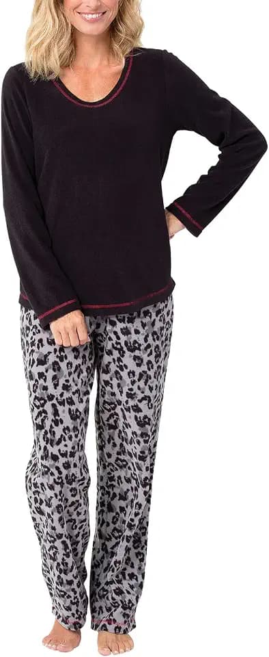 PajamaGram Fuzzy Pajamas For Women - Snuggle Fleece PJ Set For Women
