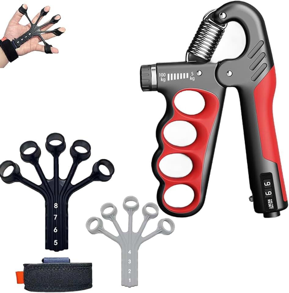 Handtrainer Fingertrainer,Unterarmtrainer,5-100kg Griffkraft trainer,8 Widerstandsstufen von hand trainingsgerät,3-teiliges Hand training set,Aktualisierung Sportler und Handtrainer Fingertraine