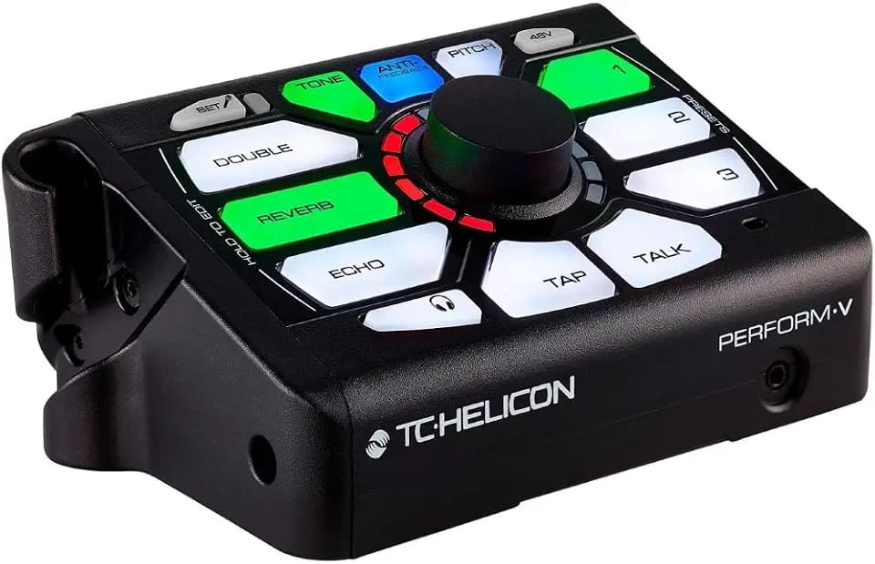TC Helicon PERFORM-V Ultimate Mic Stand-Mount Vocal Processor für schnellen und einfachen Sound in Studioqualität mit erweiterbaren Effekten