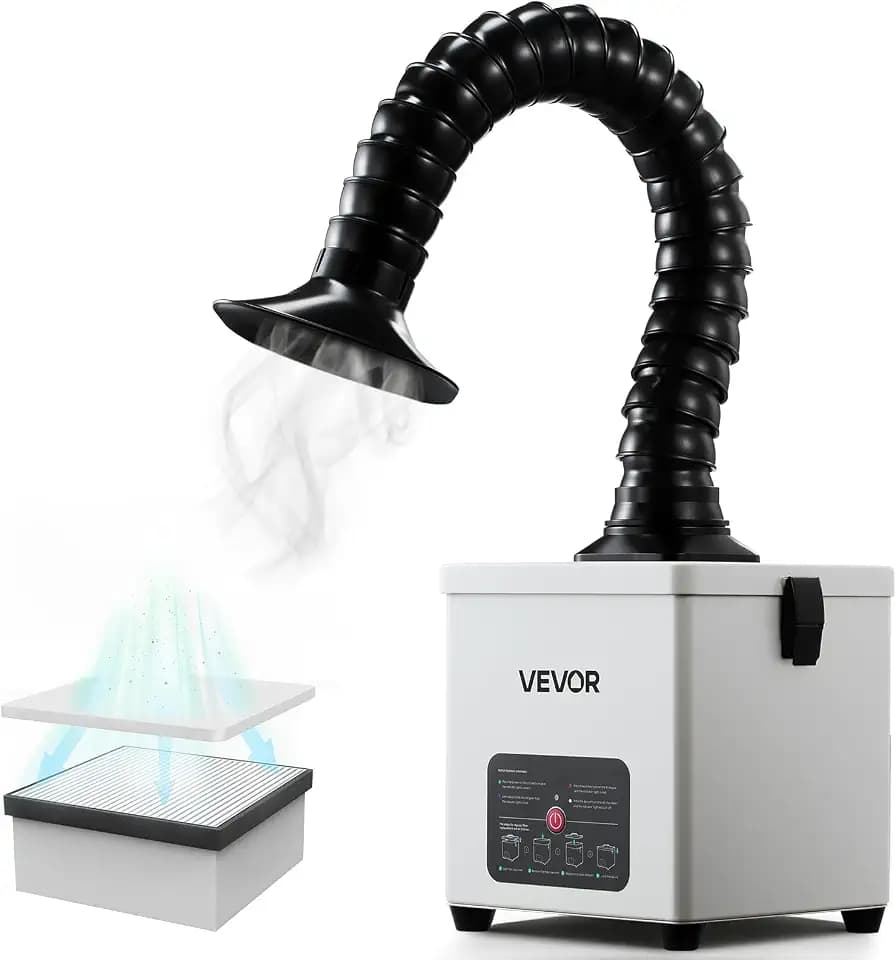 VEVOR Lötrauchabsaugung, Schweißrauchabsauger mit 3-stufigem Filter, 180 m³/h starker Saugleistung & 3-stufiger Luftstromregulierung, bürstenlose Tischabsaugung für Löt- & Heimwerkerarbeiten